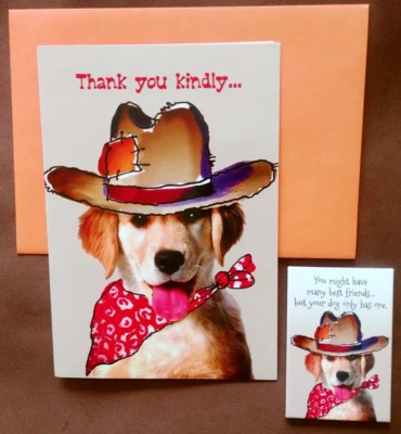 "Lickin Good Time" (1) Leanin Tree Thank You Card, (1) Envelope, With (1) Magnet - Image 1 of 4