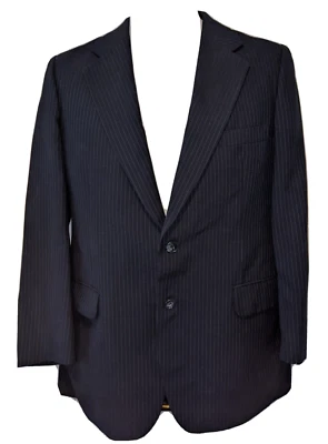 Vintage Yves Saint Laurent Navy Pinstripe YSL Blazer Suit Jacket sz 40 France - Image 1 of 4