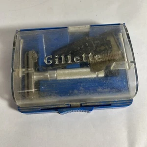 Navaja de afeitar Gillette X-2 Black Tip Tech Super Speed Safety 1952 de colección con estuche - Imagen 1 de 6
