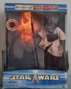 Vintage Star Wars Han Solo (Light Up) & Princess Leia/Boushh 12"Figures NEW 2002 - Picture 1 of 11