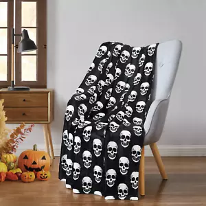 Kate Aurora Halloween Spooky Skulls Soft & Plush Oversized Accent Throw Blanket - Picture 1 of 3