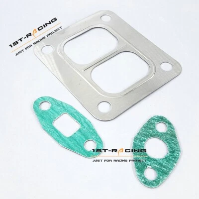 Stainless Steel T4 Flange Turbo Turbine Inlet Twin Scroll Divided 4 Bolts Gasket - Image 1 of 4
