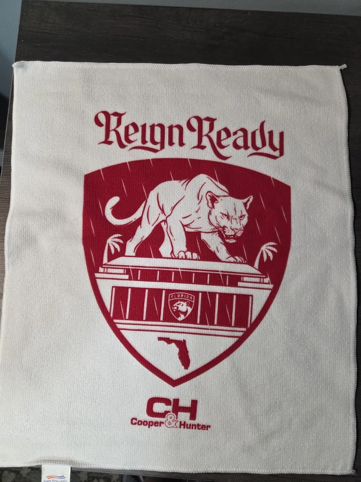 Toalha Florida Panthers NHL Stanley Cup Rally 2025 *Reign Ready* 17*14 polegadas - Imagem 1 de 1