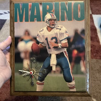 Vintage 1985 Miami Dolphins NFL Dan Marino #13 Relógio de Parede Mantel Prop Testado - Imagem 1 de 4