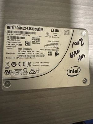 Intel D3-S4510 Series 3.84TB 2.5'' SATA 6Gb/S SSD SSDSC2KB038T8 - Image 1 of 2