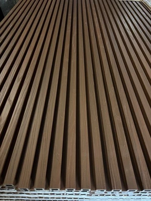 Composite WPC Slatted Cladding Boards Brown  2.4m- BULK DEALS AVAILABLE - Image 1 of 3