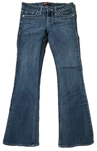 Levis Girls Bootcut Jeans Stretch Cargo Pockets Sz 8R Adj. Waist Back 2 School - Picture 1 of 11