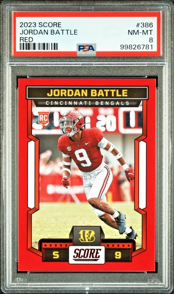 2023 Score Jordan Battle #386 (RED) PSA 8 NM- MINT (ROOKIE) (RARE: Population 2) - Image 1 of 2