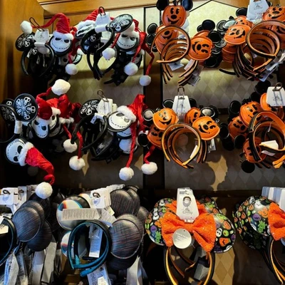 Diadema Loungefly Rapunzel Jack-o'-Lantern Belle Mickey Ears 2025 de los parques de Disney Foto 1 de 4