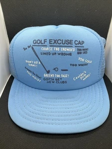 Gorra de golf vintage Trucker Golf Excuse Snapback Golf azul sombrero adulto talla única malla trasera - Imagen 1 de 5