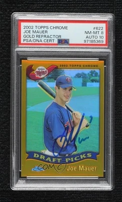 PSA/DNA 2002 Topps Chrome Gold Refractor Joe Mauer #622 PSA/DNA 8 Rookie RC HOF - Image 1 of 2
