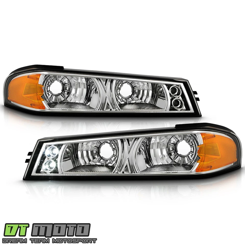 04-12 Gmc Canyon Chevy Colorado Chrome Led Bumper Signal Lights Lamps Left+Right - Image 1 of 1