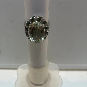 Vintage Prasiolith russischer Chrom & Topas Diopsid Topas Sterlingsilber Gr.9 - Bild 1 von 7