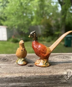 Vintage Rosemeade passendes Paar Fasan Salz und Pfefferstreuer Erntedankfest - Bild 1 von 3