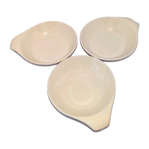 x3 Vtg Russel Wright Oneida Lug Handle Bowls Linen Creme Lugged Cereal Soup Bowl - Picture 1 of 20