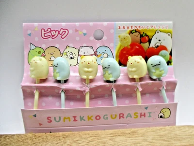 Sumikko Gurashi Japanese Lunch Box Bento Food  FORK Picks 6pcs B　Rare - image 1 of 2