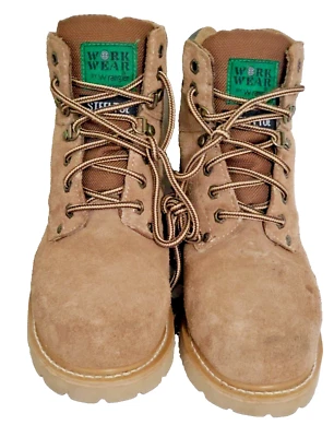 WRANGLER WORK WEAR STEEL TOE OIL RESISTANT WORK BOOTS TAN MEN SIZE 6.5M #46701 - Image 1 of 4