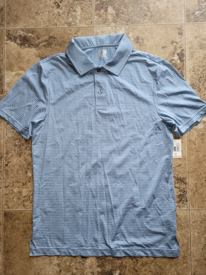 Camisa Polo Para Hombres 32 Grados Genial Transpirable Suave Polvo Azul Rayas Pequeña S Foto 1 de 1
