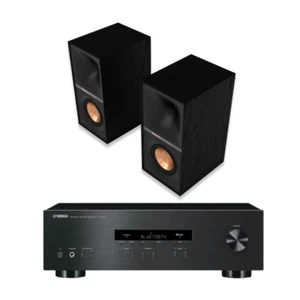 Klipsch R-40M Bookshelf Speakers Bluetooth and Yamaha R-S202 Stereo Receiver - Picture 1 of 6