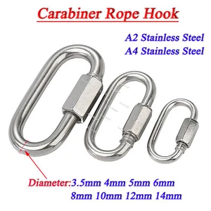 QUICK LINK SCREW LOCK Chain Fastener Hook Carabiner Steel Repair Hiking Camping - Picture 1 of 7