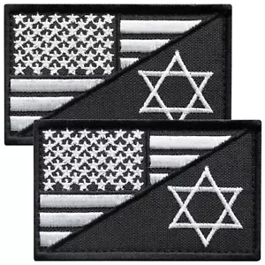 2 pcs set Israel flag American Flag Patch Set, Embroidered USA Israeli Flag - Picture 1 of 9