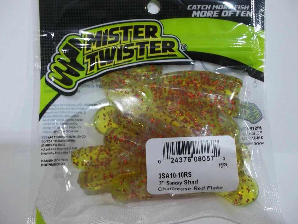 Mister Twister 3" Sassy Shad plásticos blandos 10 por paquete ¡Elige tus colores!   Foto 1 de 1