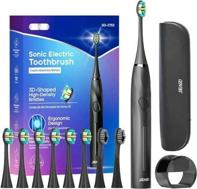 Electric Toothbrushes Adults, Seago Electric Toothbrush 8 brush heads 5 modes - Image 1 of 4