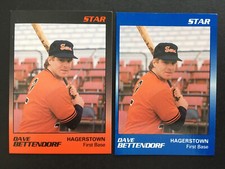 DAVE BETTENDORF -- *RARE* 1989 Hagerstown Suns STAR GLOSSY BLUE + BASE ~ Orioles