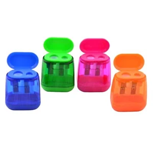 12 Pcs Plastic Manual Pencil Sharpeners Dual Holes Pencil Sharpeners Colored ... - Picture 1 of 7