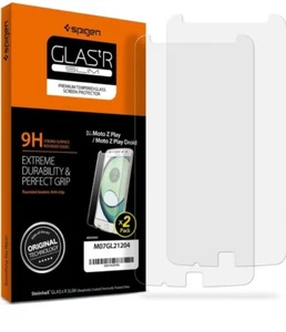 Spigen Moto Z Play Droid Screen Protector Tempered Glass 2 Pack - Picture 1 of 1