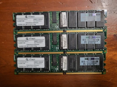 3x 2GB PC DDR1 DDR PC2100R DDR-266 2100 266 184PIN RDIMM Dual Rank 2RX4 128X4 - Image 1 of 2