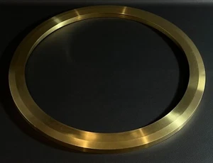 Brass MICRO Record Turntable Periphery Stabilizing Outer Ring Clamp Sheet LE2 - Picture 1 of 5