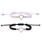 2Pcs Love Heart Couple Bracelet For Lover Women Men Hand Crafted Adjustable Rope