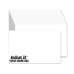 Index Cards 4"x 6", Set of 50, Card stock, Cards for notes - Killin it Every Day - Picture 1 of 2