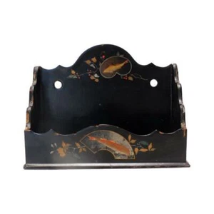 AAFA Antique Victorian wall box, handpainted OOAK (c 1900s) - Picture 1 of 9