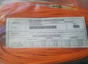 25Meter LC/LC Multimode 50UM DPX OM2 Fiber Optic Patch Cord Orange LCLC62DOR25PV - Picture 1 of 2