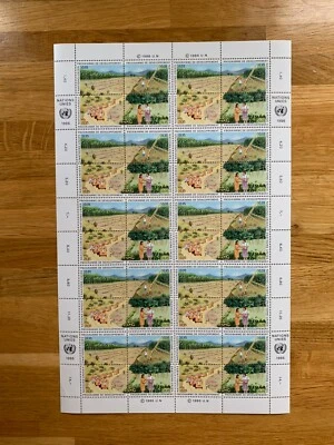 UN GENEVA 1986 MNH FULL SHEET DEVELOPMENT EROSION CONTROL TREE FELLING CV $80 - Image 1 of 2