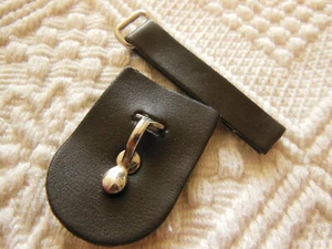 Fermoir brandebourg simili ou cuir marron couture création sac pochette T17 - Picture 1 of 4