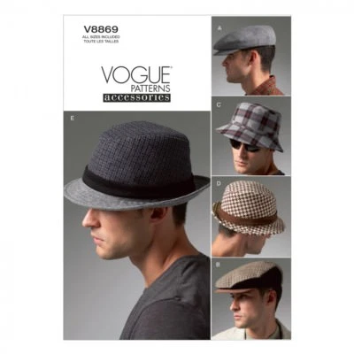 Vogue Mens Accessories Sewing Pattern 8869 Hats & Caps (Vogue-8869-OSZ) - Image 1 of 4