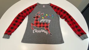 Kissage/ Girls Merry Christmas Gray T-Shirt Size Medium - Picture 1 of 4