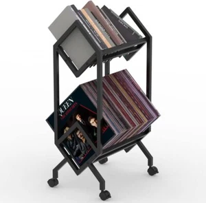Mobile Vinyl Record Storage Rack, LP Shelf, Holder for Black - Picture 1 of 7