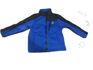 Reebok kids jacket black full zip Blue Black 4 boys Athletic Fitted NEW NWTs $80 - Picture 1 of 11