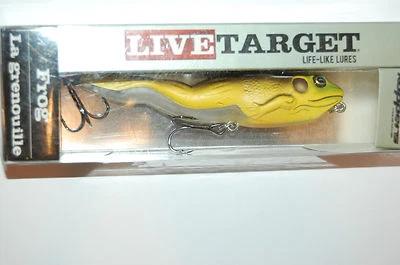 koppers live target surface walking frog 4 1/8" 5/8oz green brown - Image 1 of 4