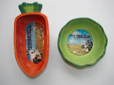 Kaytee Vege-T-Bowl cenoura 7,5 polegadas 7 Vege-T-Bowl 6" repolho super animal de estimação - Imagem 1 de 4