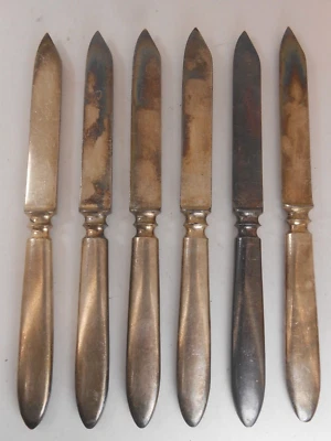 老式 1847 年 Rogers Bros 保证银板水果奶酪刀套装 — 第 1/4 张图片