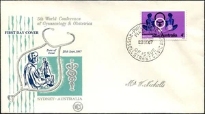 Australia 1967 5ª Conferencia Mundial de Obstetricia WCS dirigida FDC, en muy buena condición - Imagen 1 de 1