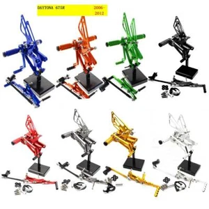 FXCNC Rearset Footrests Footpegs Pegs For DAYTONA 675/R Speed Triple 509 595 955 - Picture 1 of 8