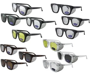 Titus G12 Retro Safety Glasses w/ Side Shields Z87 Ansi DOT Motorcycle Shooting - Picture 1 of 57