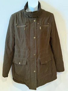 Rachel Roy dark olive green utility jacket fully lined womens S - Picture 1 of 8