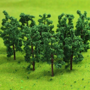 D5020 50pcs N Scale 1:160 Tower Trees 5cm Deep Green Iron Wire Trains Layout - Picture 1 of 5